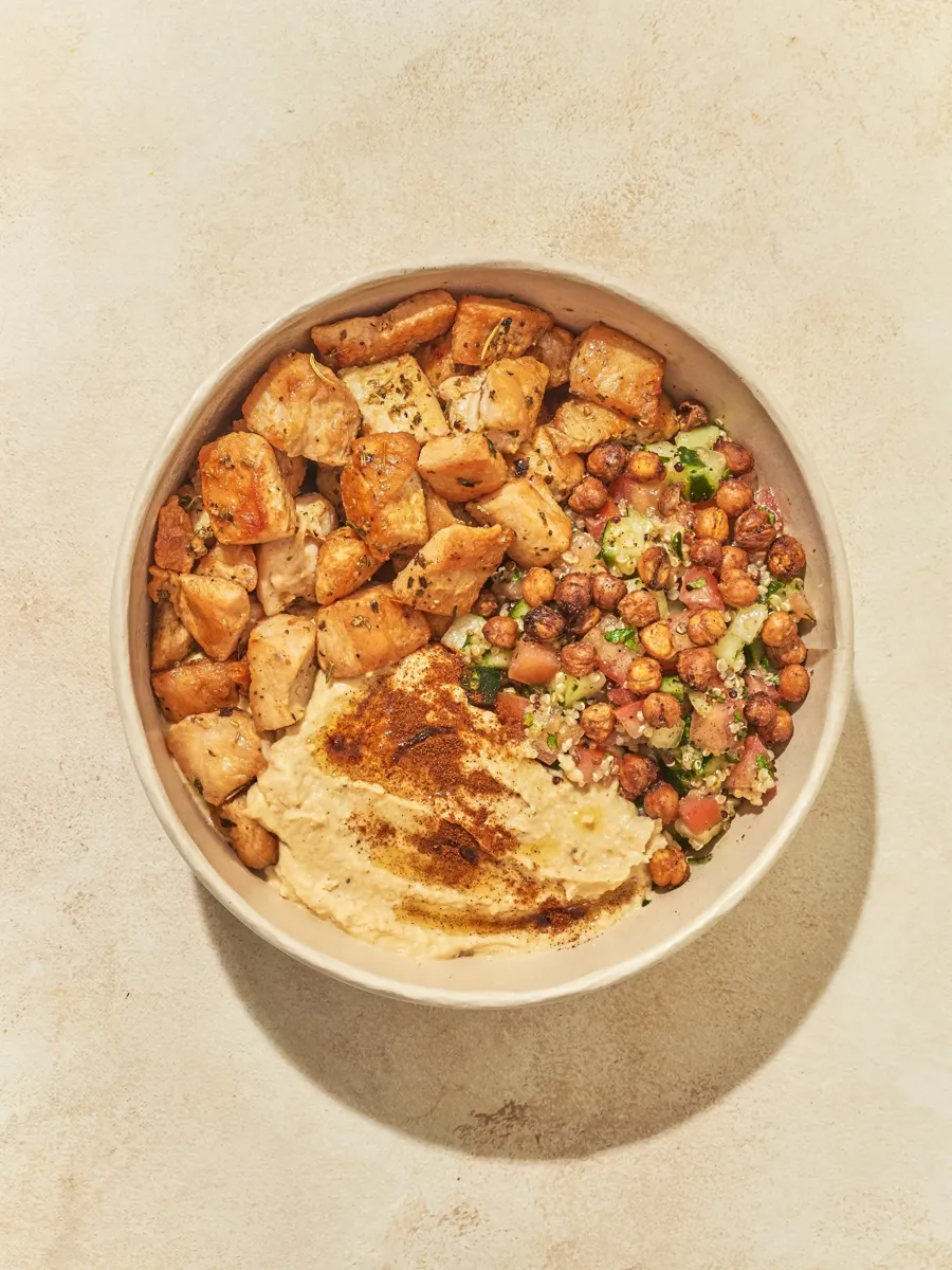 Tarro Líbano con pollo, garbanzos y hummus
